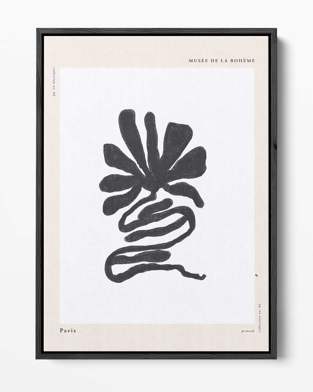 Organische Zwart-Wit Bloem – portret kunstwerk als wanddecoratie