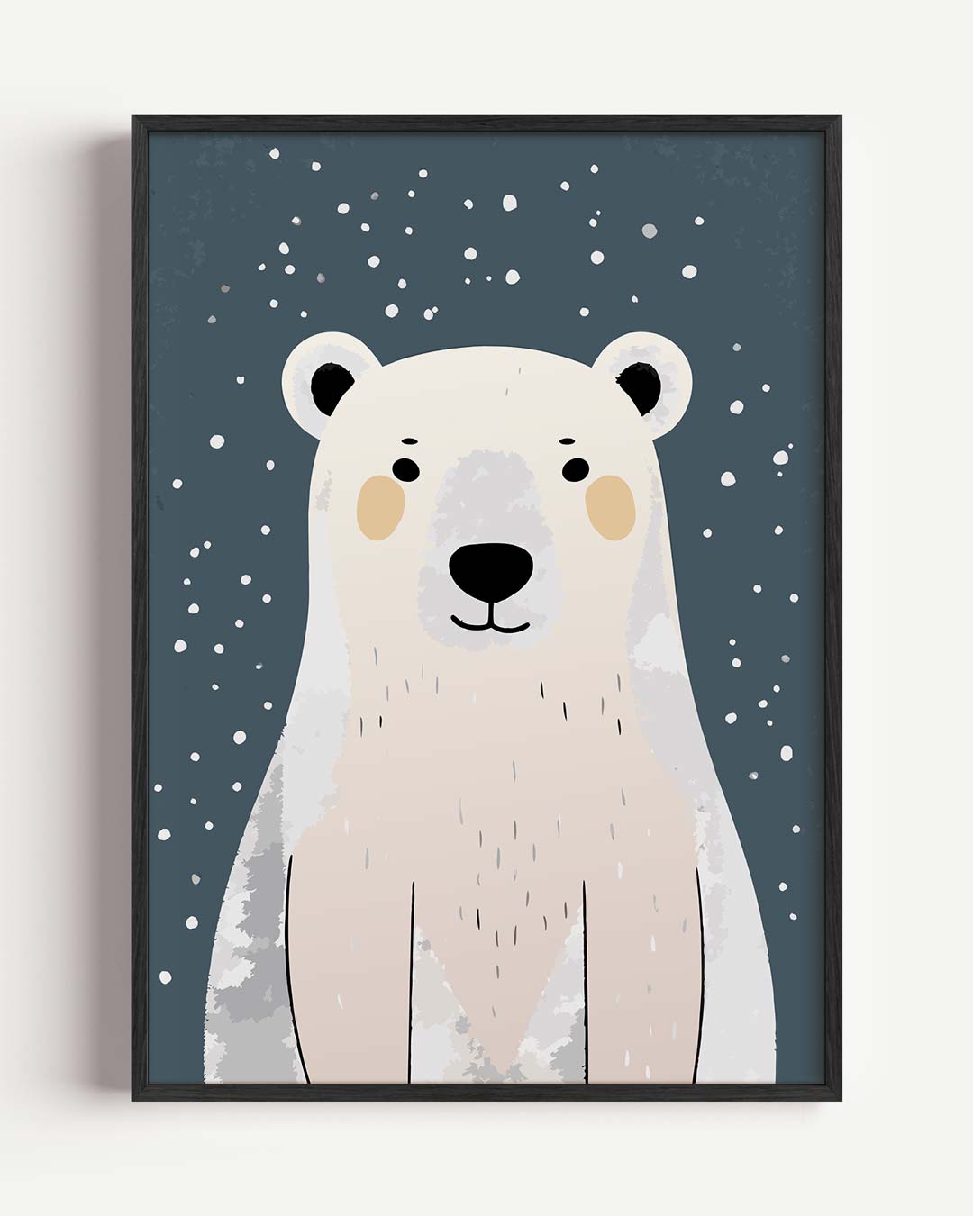 Schattige IJsbeer – kids portret poster als wanddecoratie
