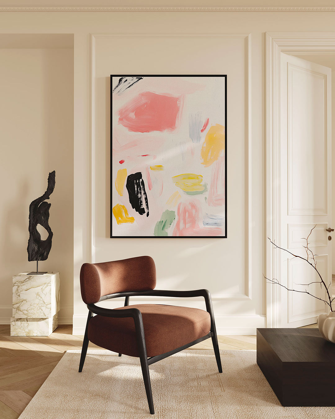 Kleurrijke vegen – Wanddecoratie kunstwerk – staande wanddecoratie