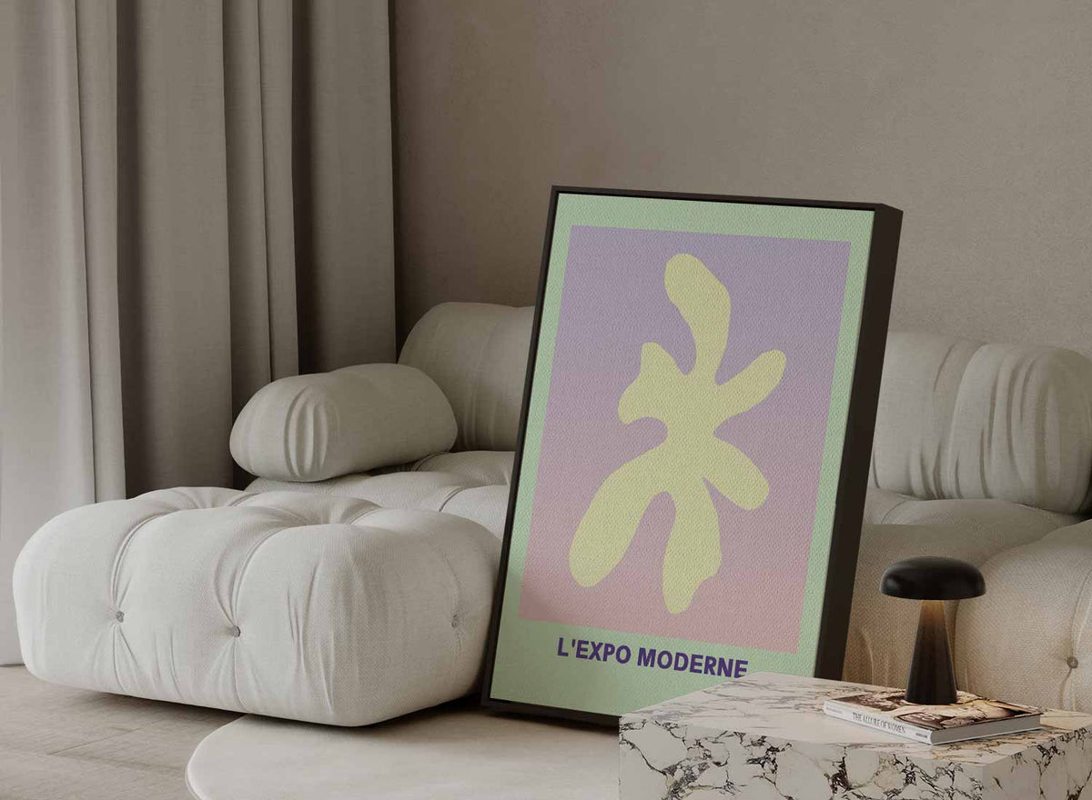 Abstracte Vormen in Pastel – canvas kunstwerk als wanddecoratie