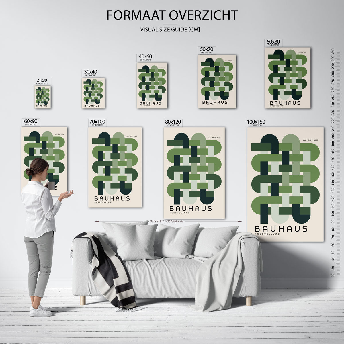Geweven vormen – geometrische poster in Bauhaus-stijl van WallArtistic