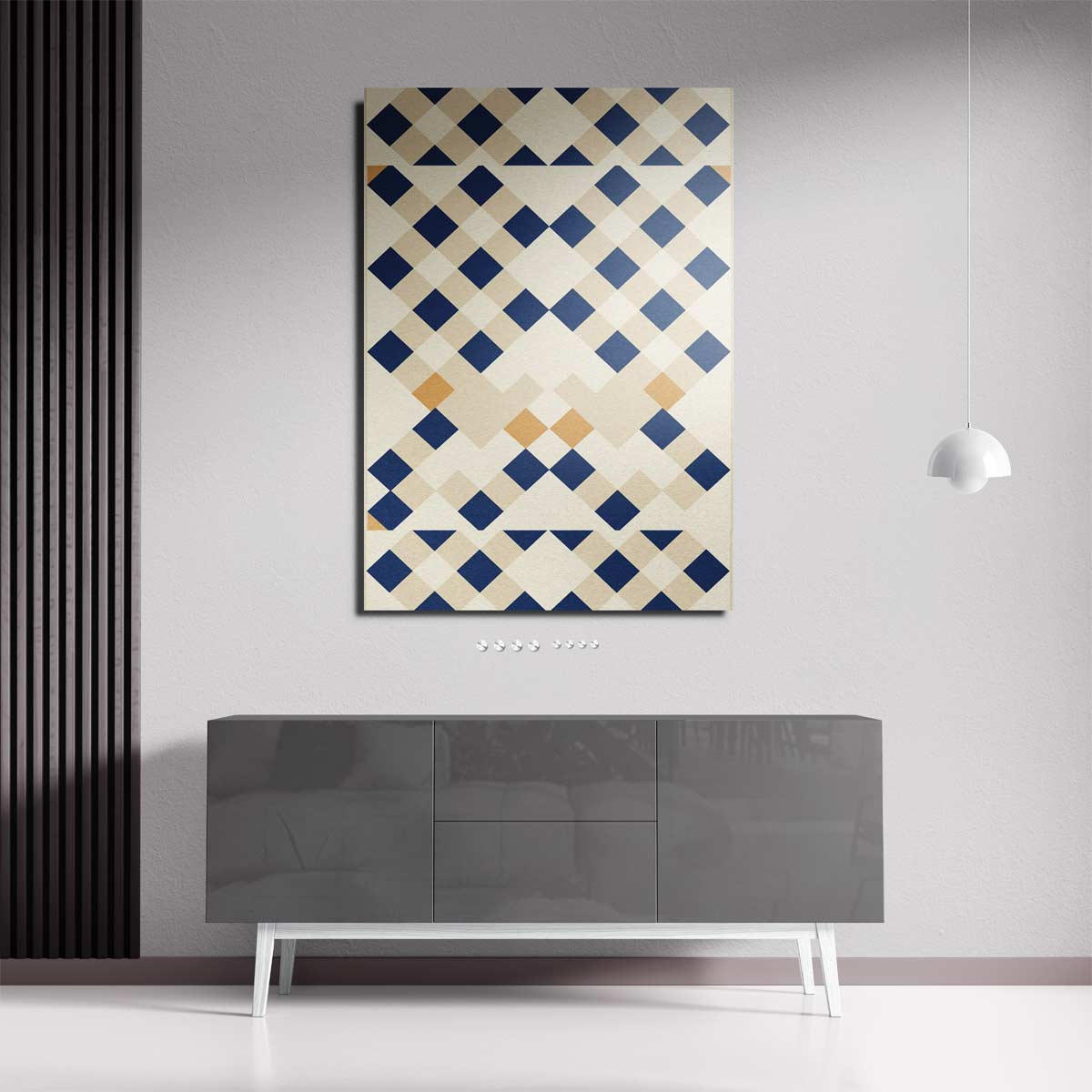 Geometrische Patronen Mozaïek – staande wandkunst voor woonkamer of interieur