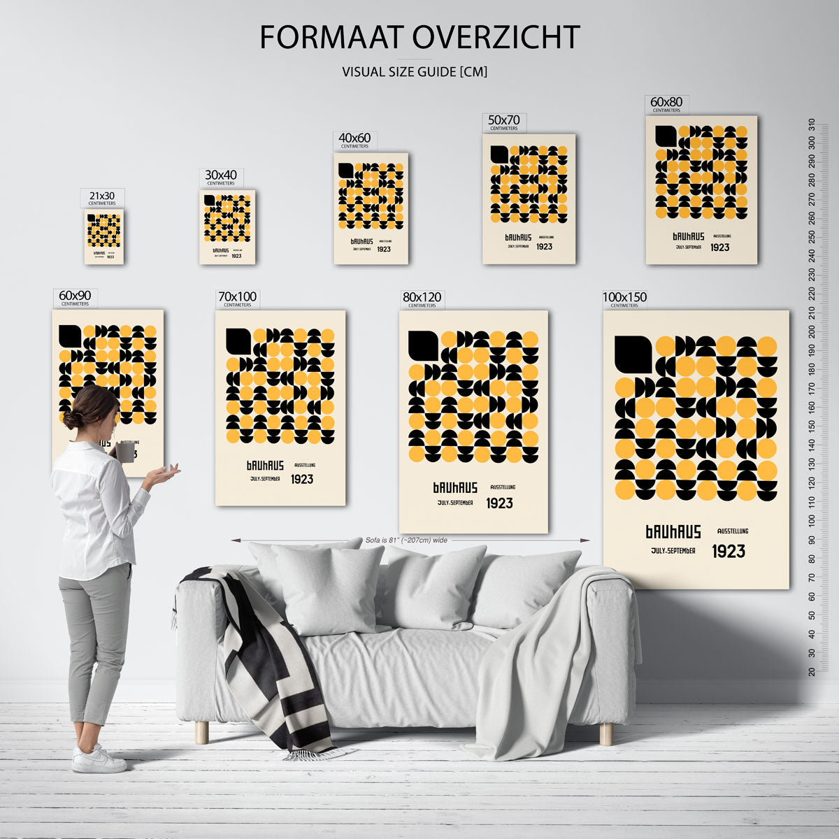 Vorm en ritme – geometrische poster in Bauhaus-stijl van WallArtistic