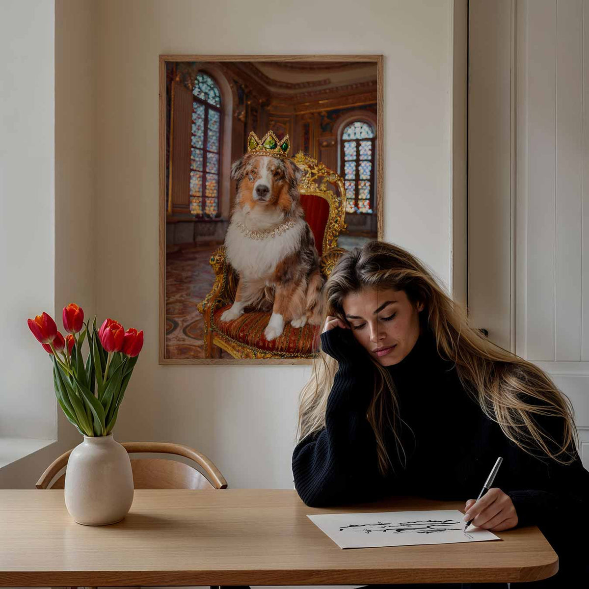 Koninklijke Hondenpracht – staande dieren wanddecoratie van WallArtistic