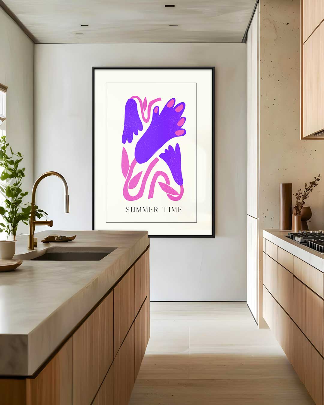 Zomer Tijd Print – modern portret kunstwerk van WallArtistic