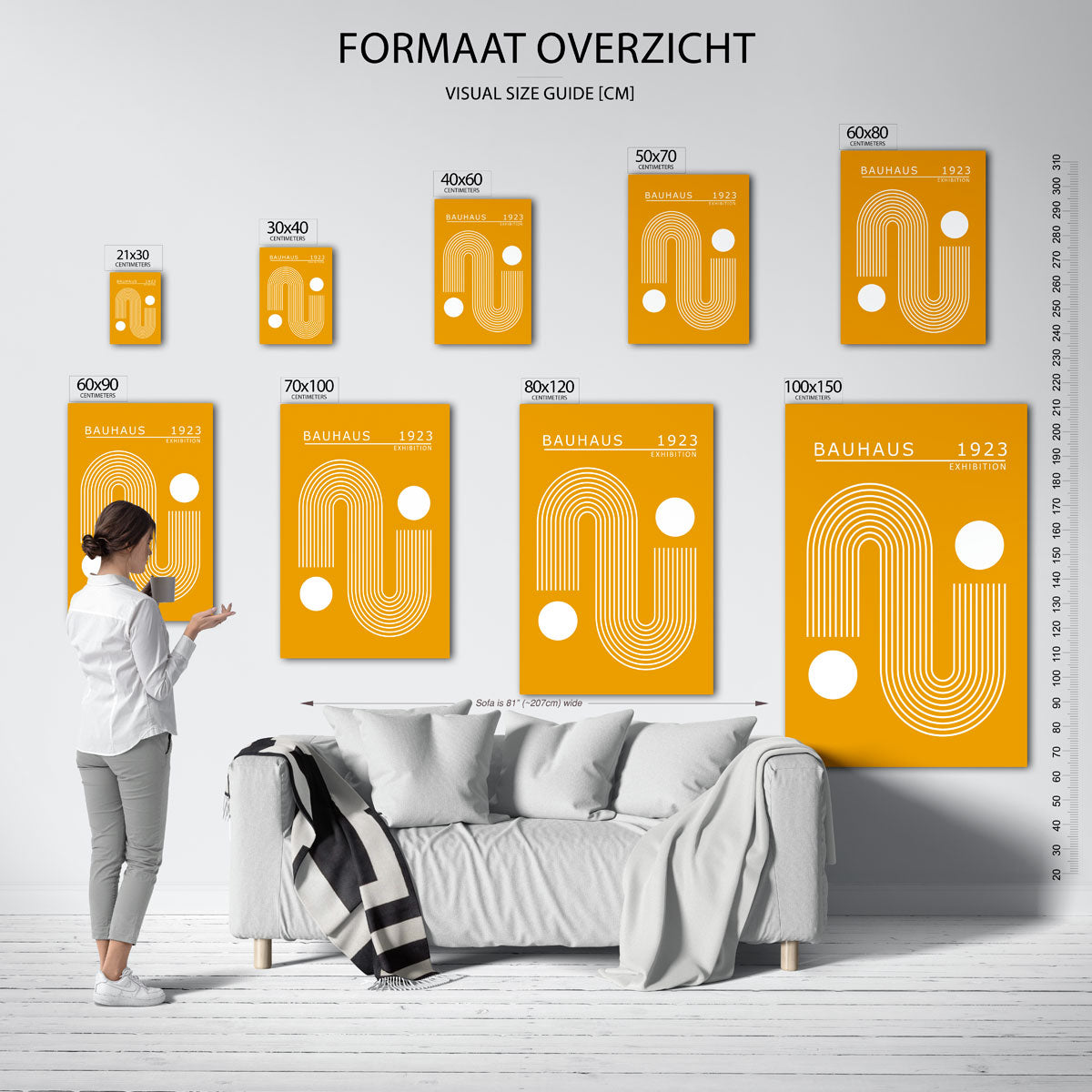 Lijnen en cirkels – Bauhaus poster als moderne geometrische wanddecoratie