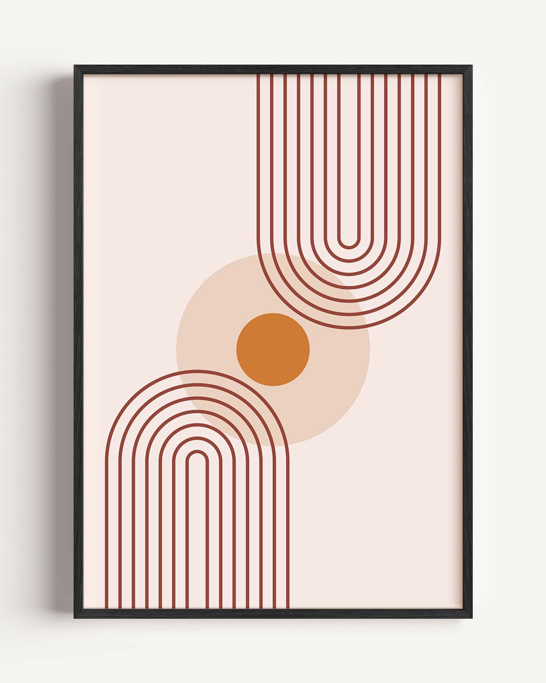 Minimalistische Retro Cirkel – abstracte portret poster als wanddecoratie