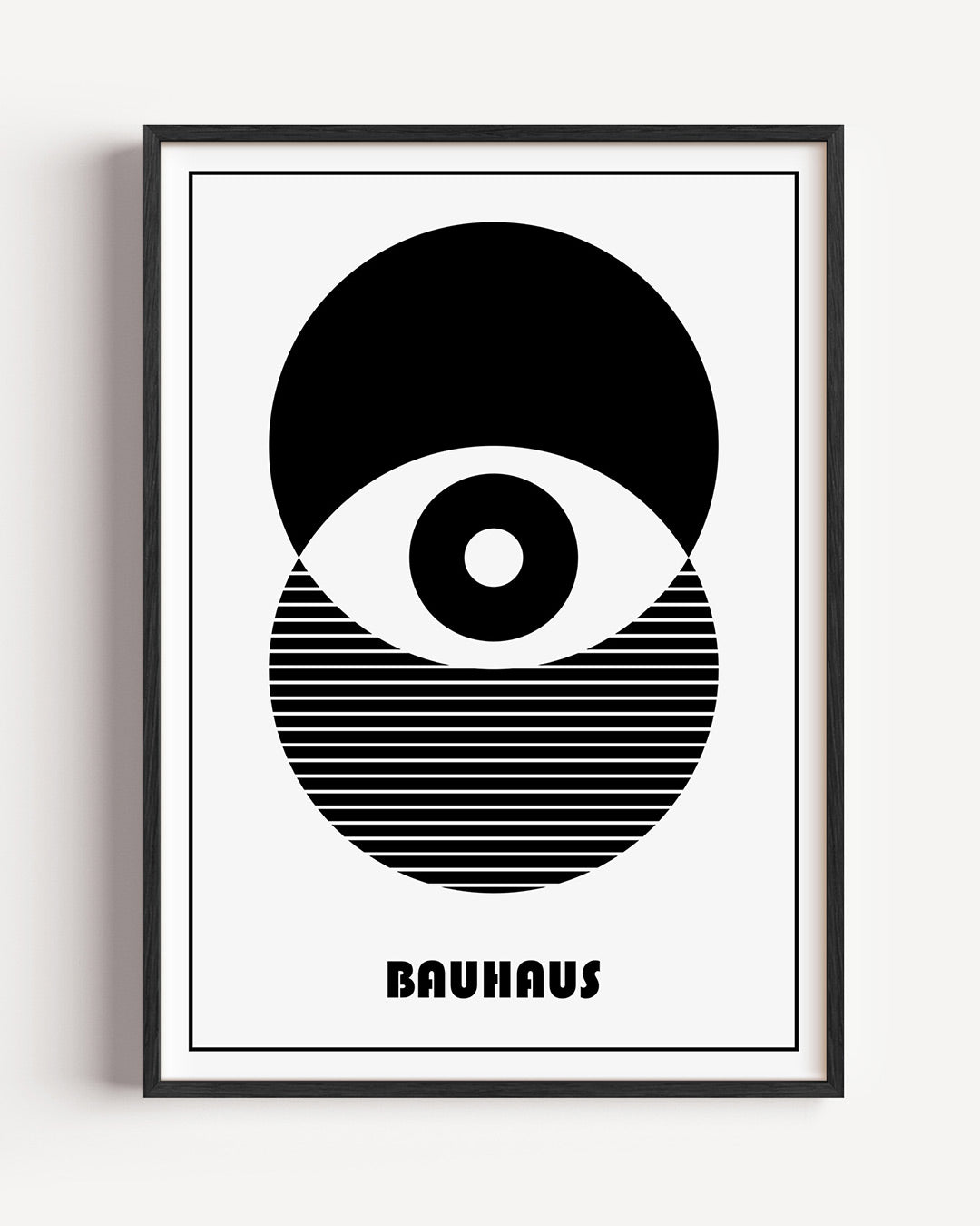 Cirkelstructuur en lijnen – staande Bauhaus poster als wanddecoratie