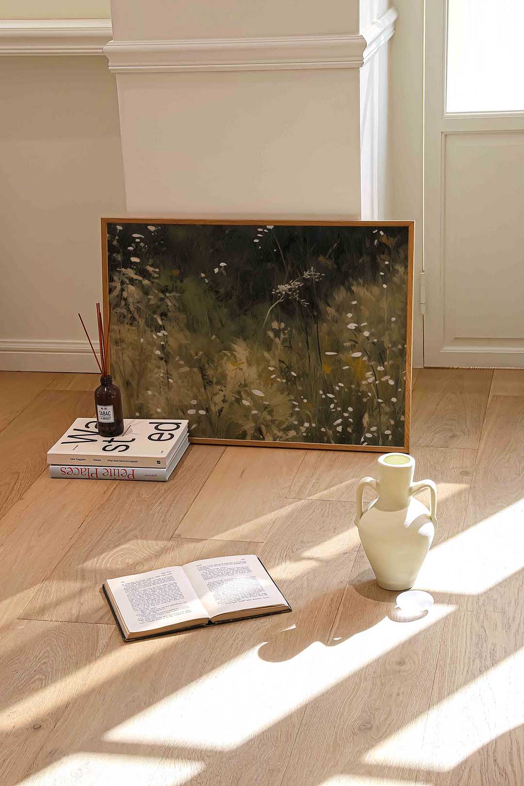 Wilde bloemen – liggende kleurrijke abstracte wanddecoratie van WallArtistic
