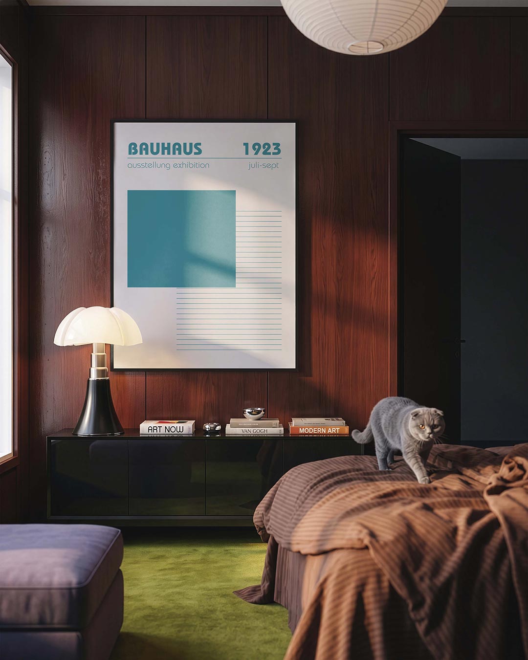 Vorm en lijnen – geometrische Bauhaus poster in staand formaat