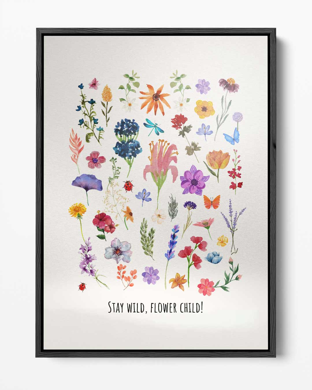 Bloemenpracht Waterverf Poster – portret kunstwerk als wanddecoratie