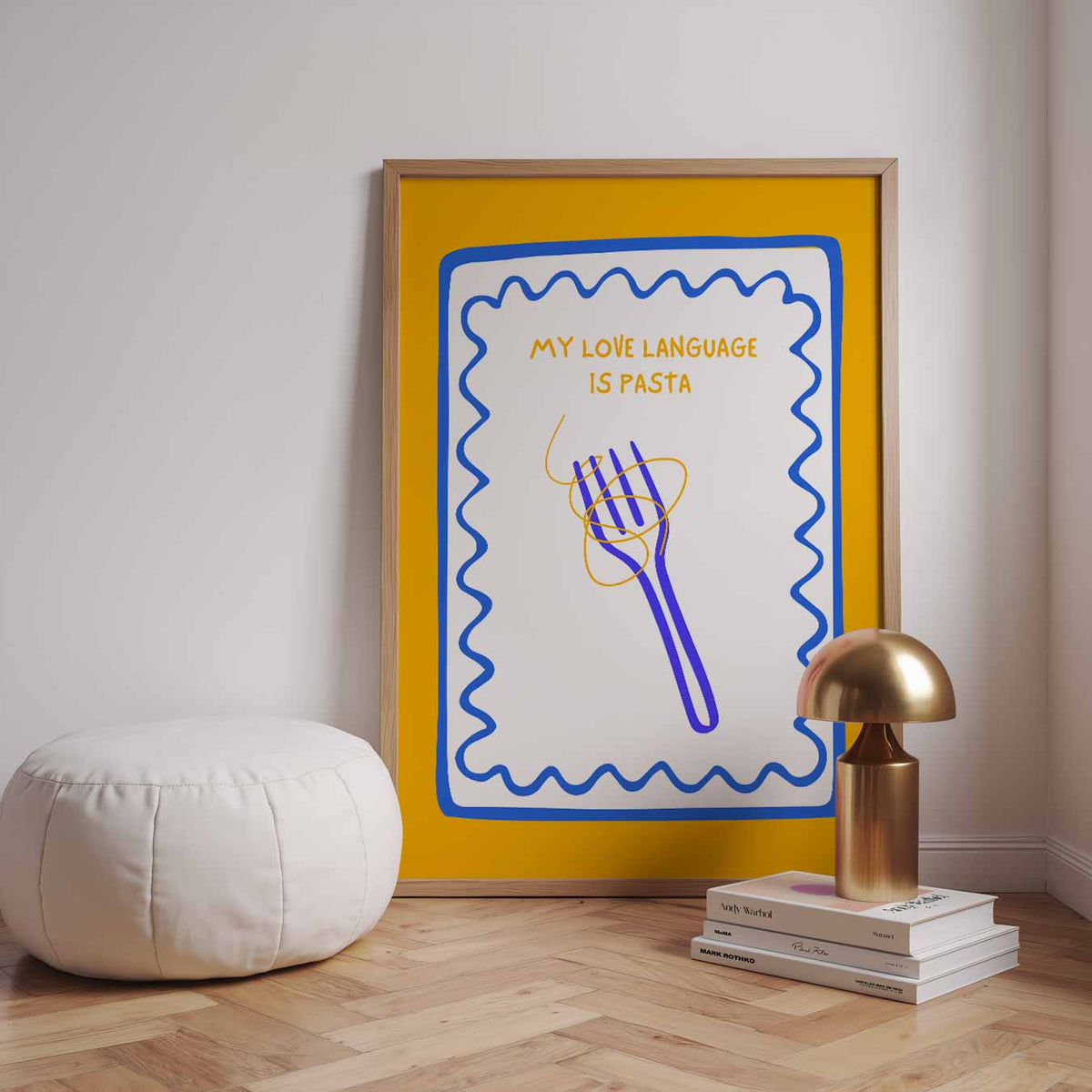Pasta Liefde Taal – staande zomer wanddecoratie van WallArtistic