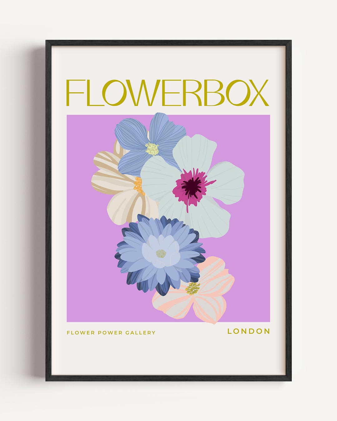 Vrolijke Bloemenpracht – typografie portret poster als wanddecoratie