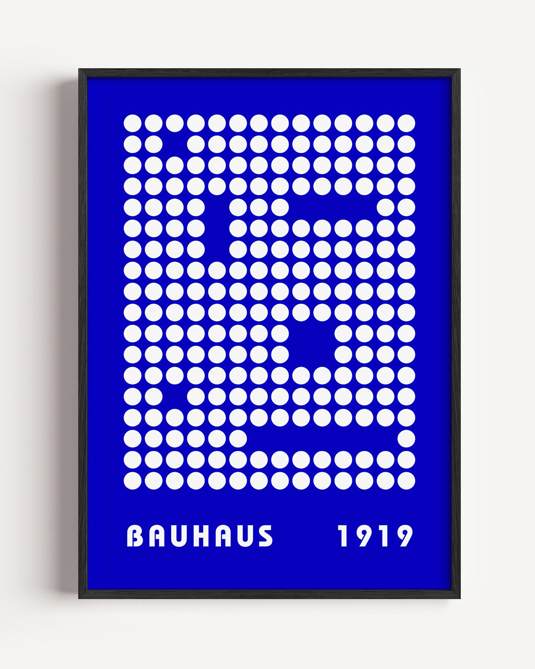 Cirkelpatroon blauw – staande Bauhaus poster als wanddecoratie