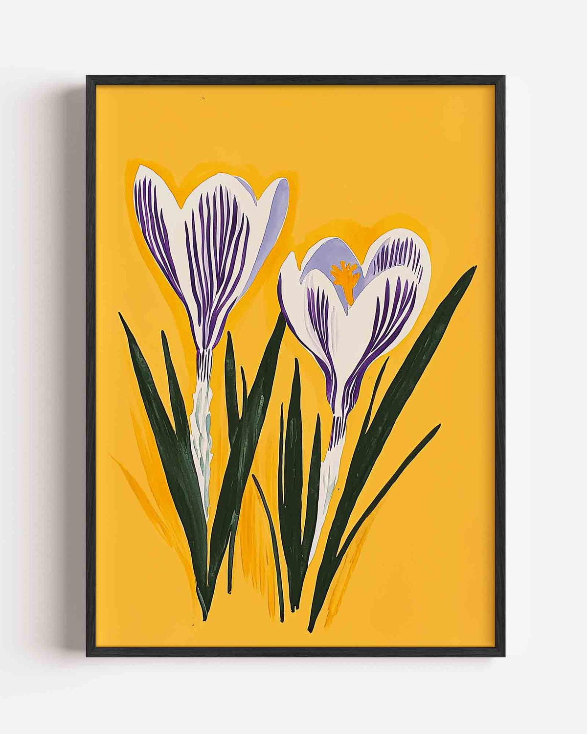 Krokusbloemen – hedendaagse illustratie portret poster als wanddecoratie