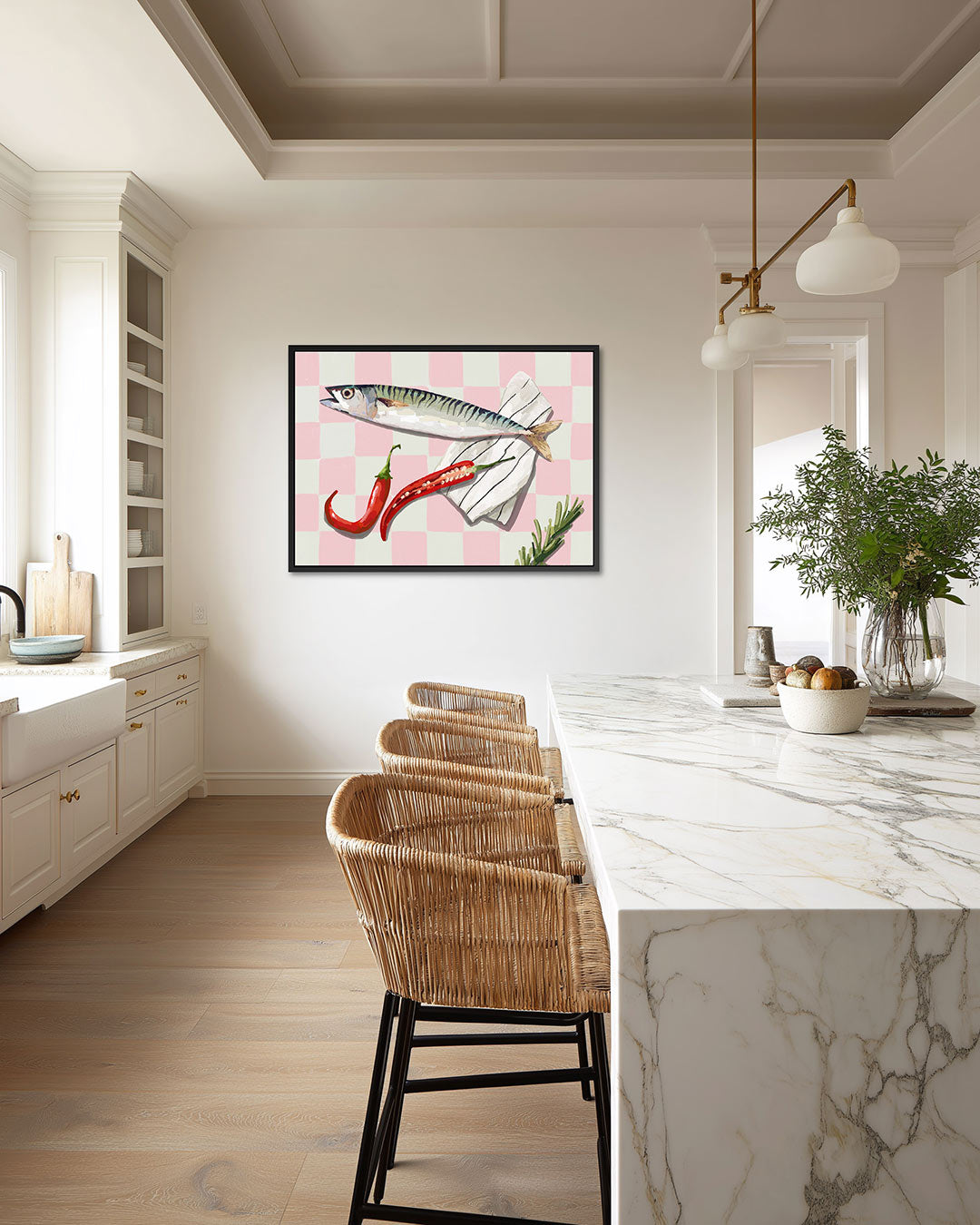 Vrolijke visschotel – liggende wanddecoratie