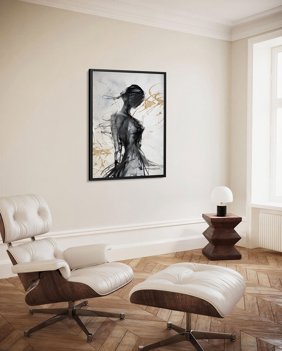 Dynamische vormen – staand wanddecoratie kunstwerk