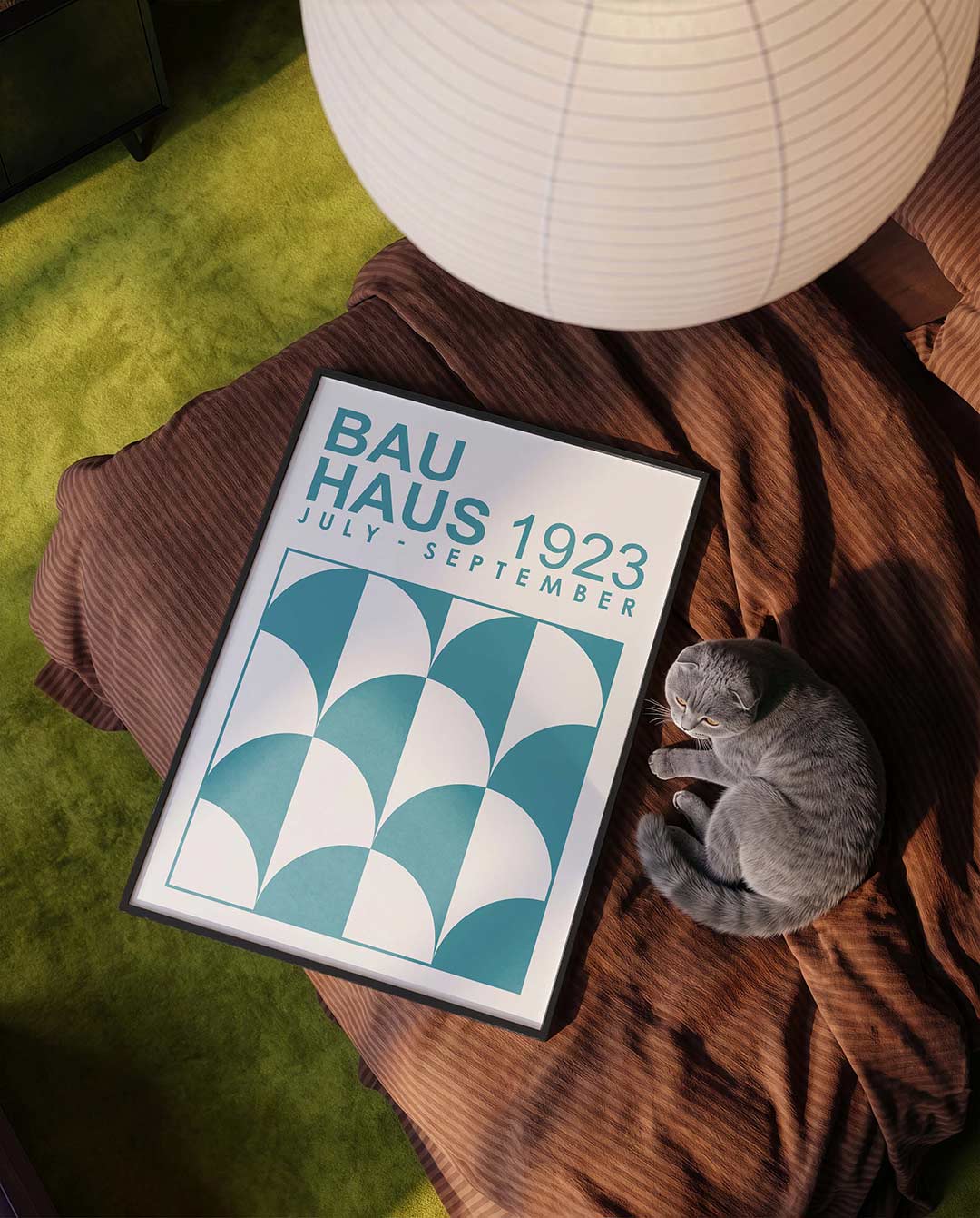 Halve cirkelpatronen – moderne Bauhaus wandkunst als poster