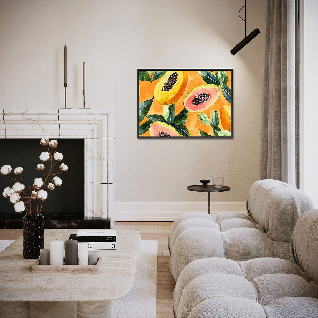 Fruit en bladeren – liggende wanddecoratie