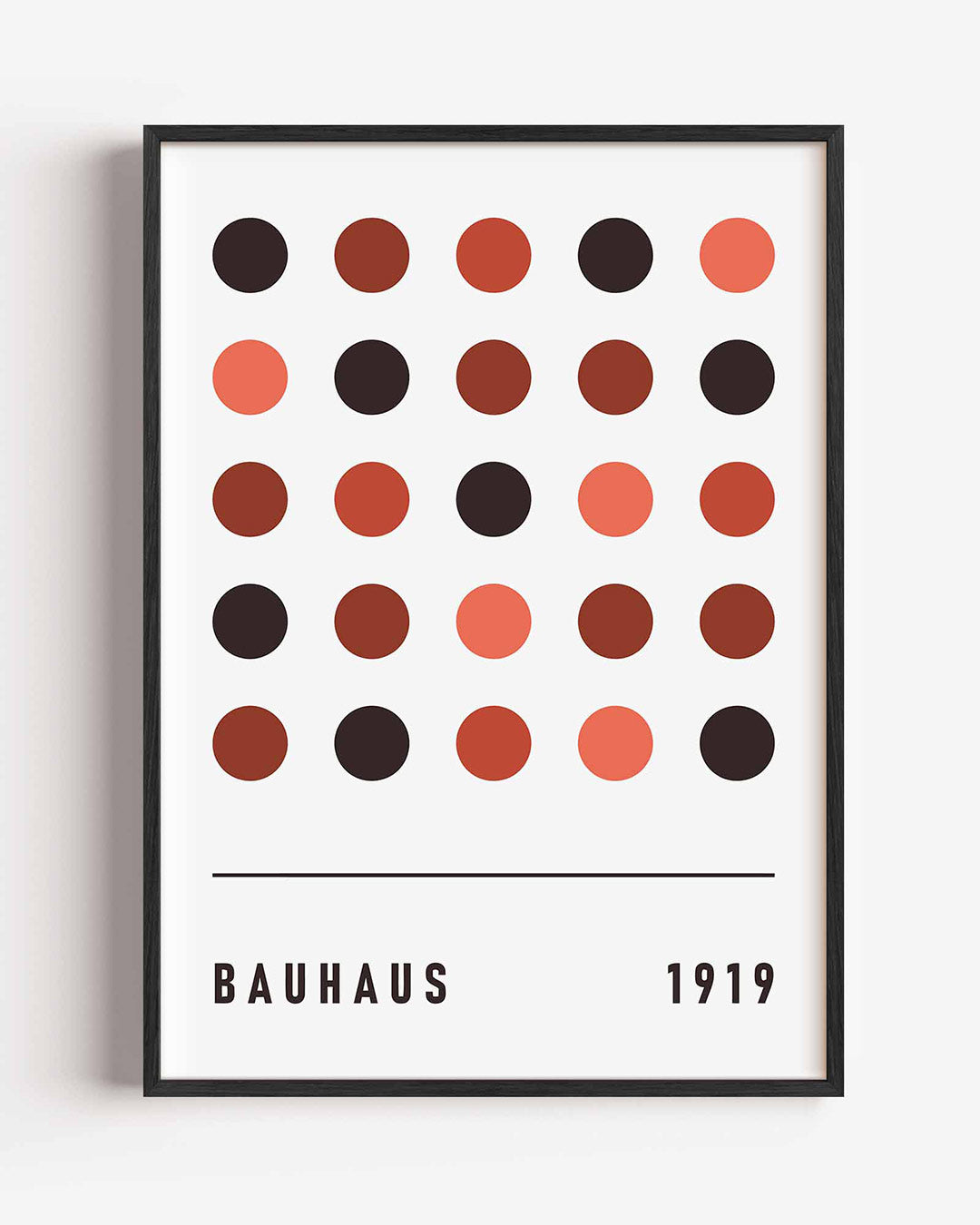 Cirkelritme en balans – staande Bauhaus poster als wanddecoratie