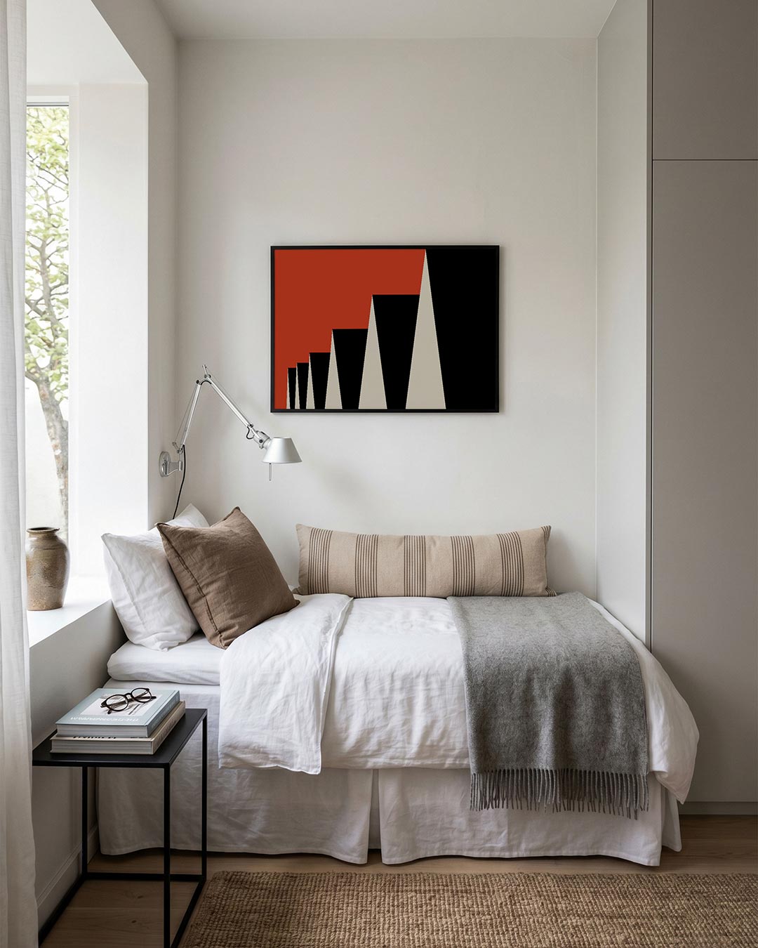 Vormritme en kleur – moderne Bauhaus wandkunst als poster