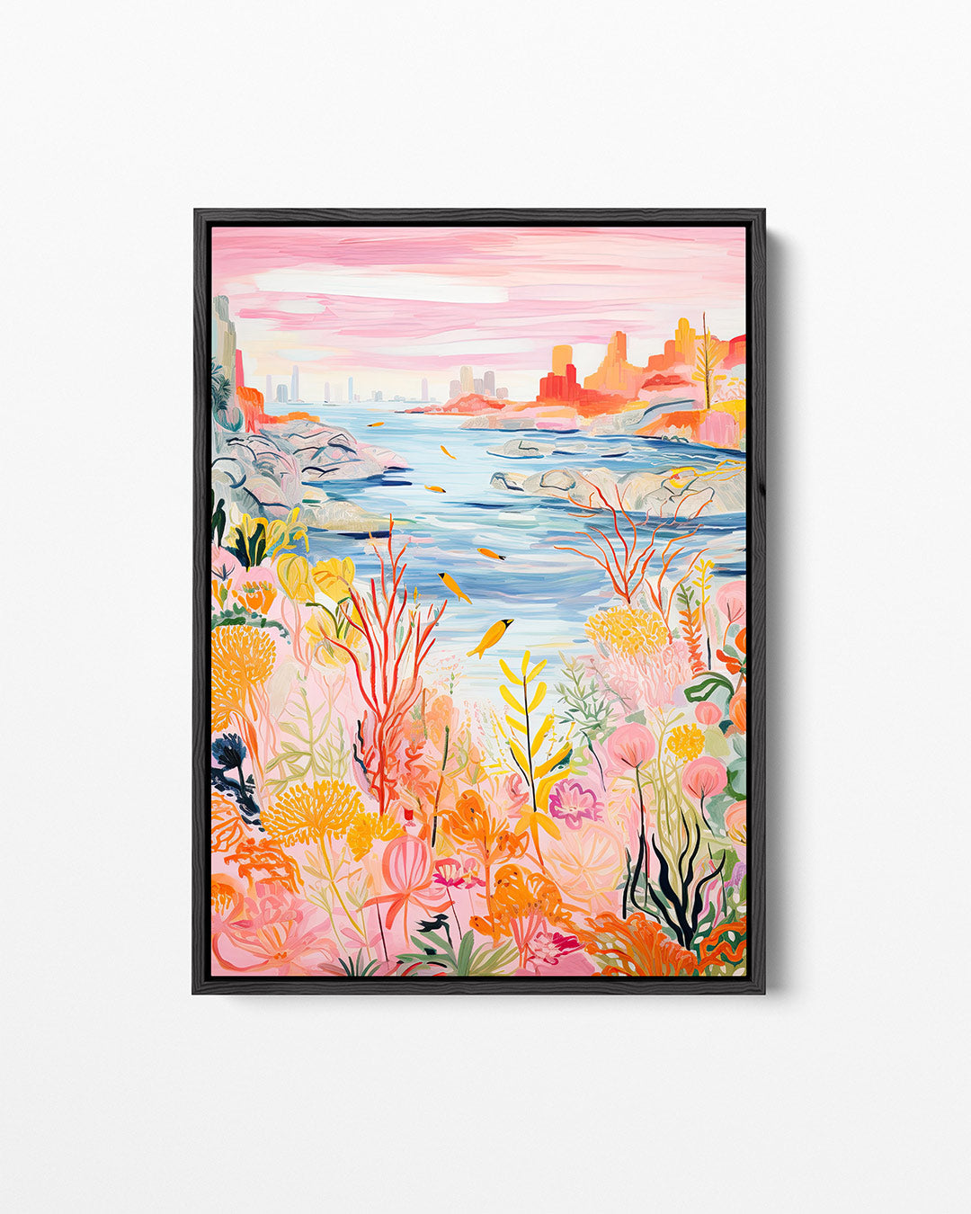 Kleurrijke natuurlandschap – staand wanddecoratie kunstwerk