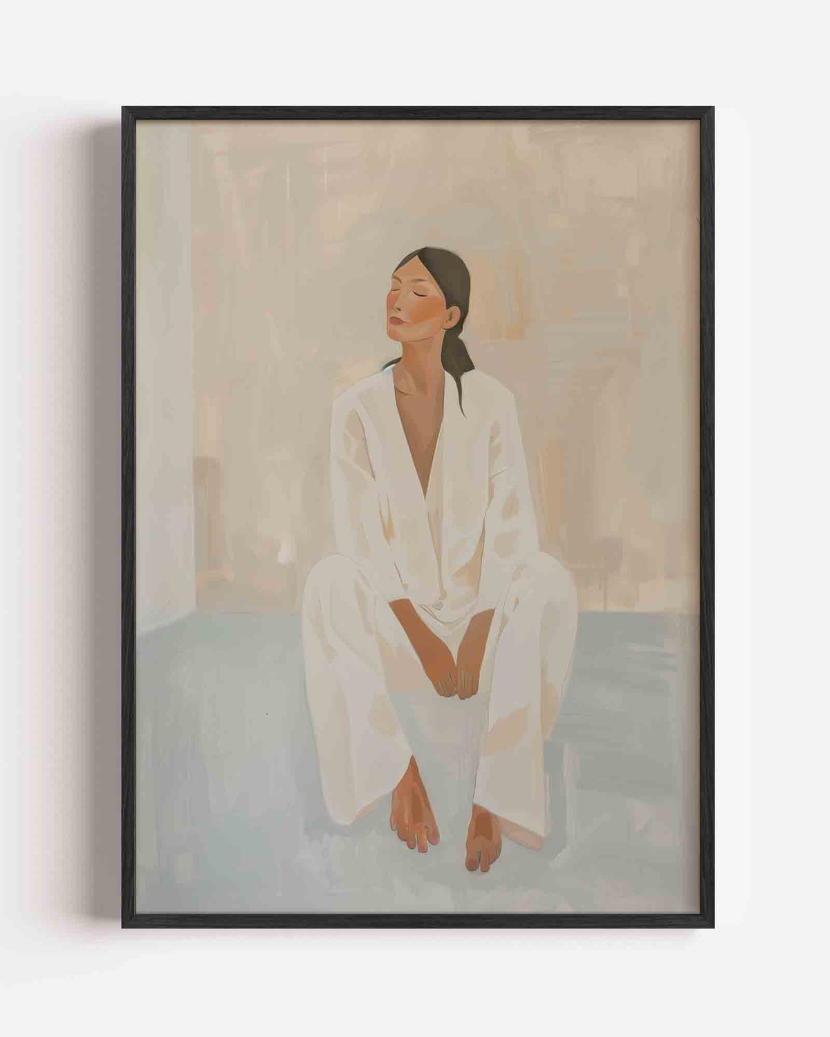 Zittende vrouw – hedendaagse illustratie portret poster als wanddecoratie