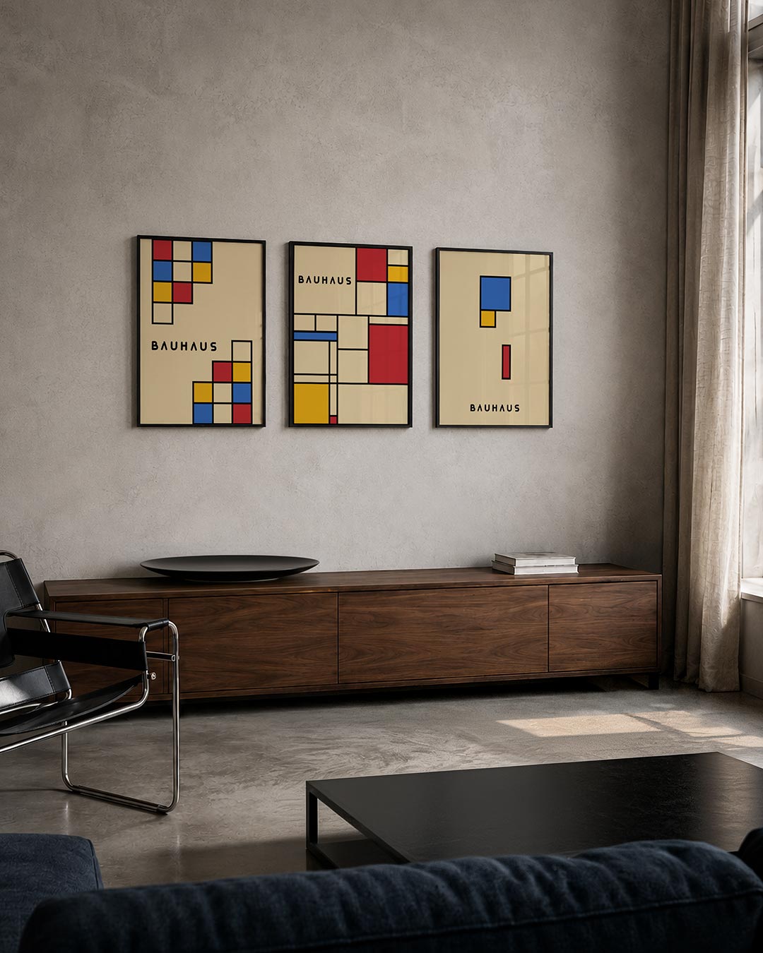 Kleur en lijnenspel posterset – tweede productweergave – deze posterset in drie delen toont een speelse ordening van