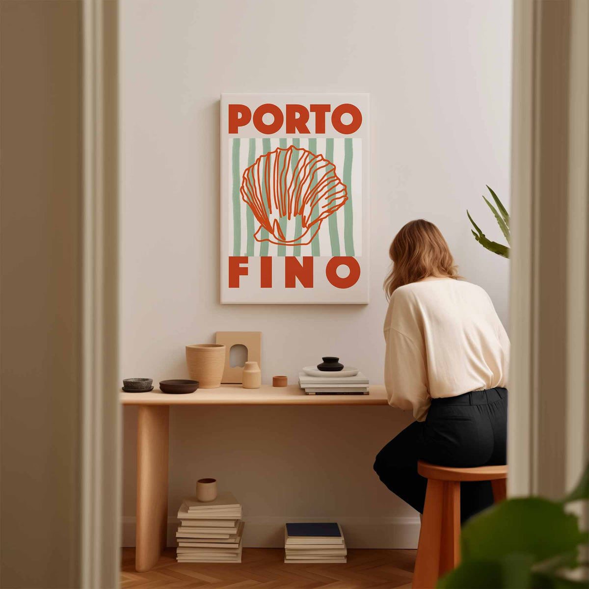 Portofino Zee Schelp – staand kunstwerk voor modern interieur