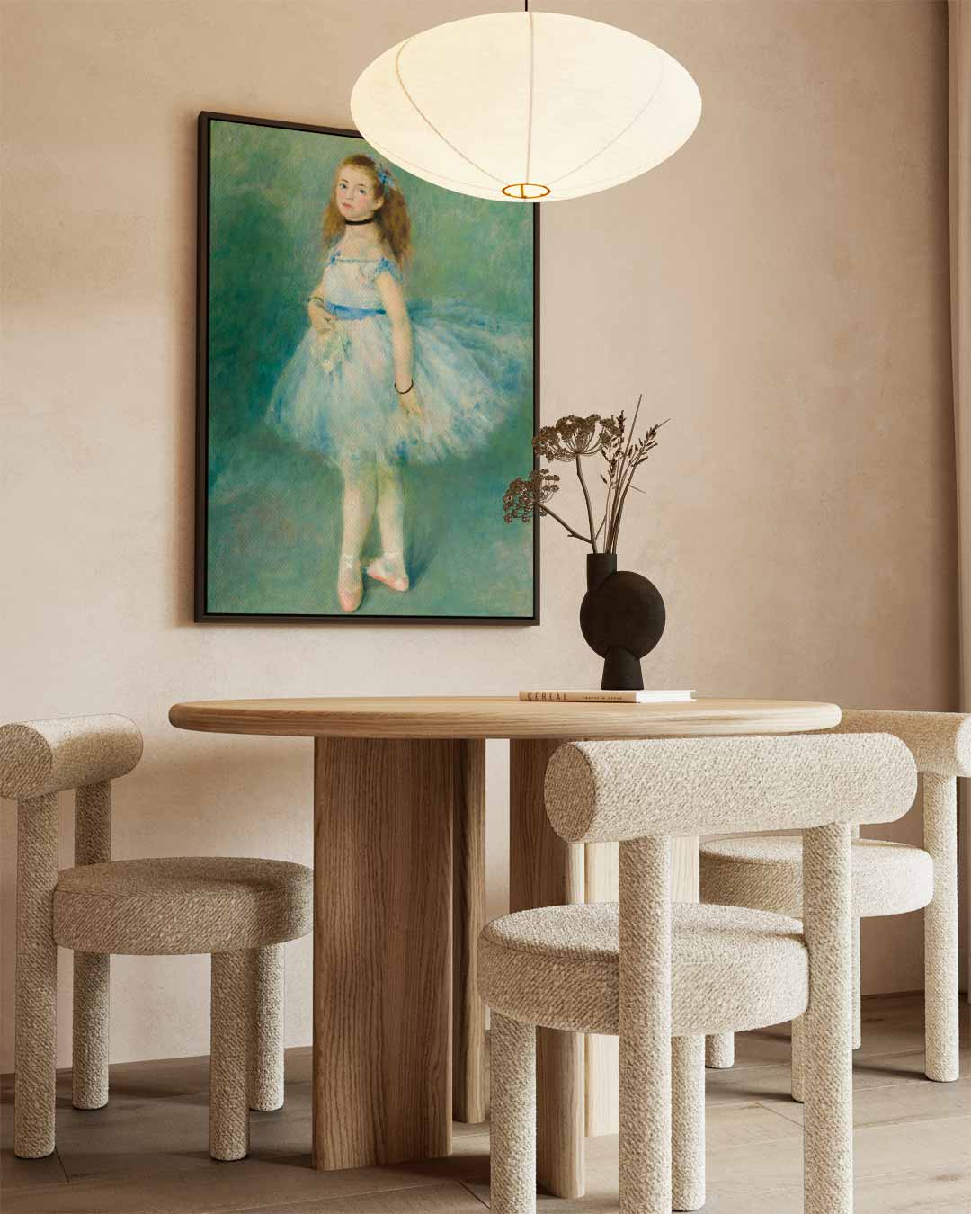Kleine danseres in blauw – modern portret kunstwerk van WallArtistic