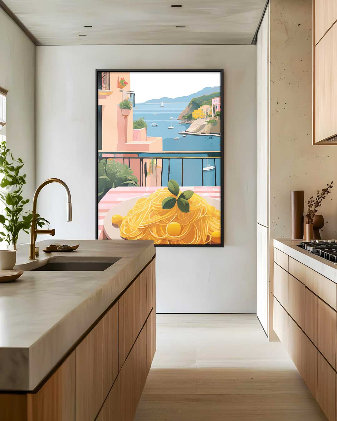 Mediterrane Zomerdroom – staand kunstwerk voor modern interieur