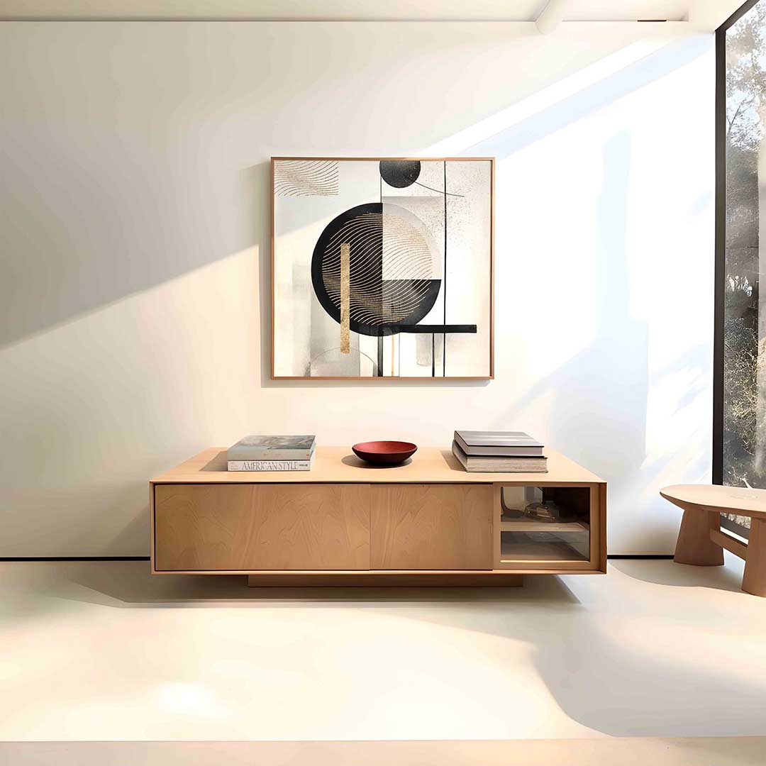 Abstracte vormen – vierkante zachte abstracte wanddecoratie van WallArtistic