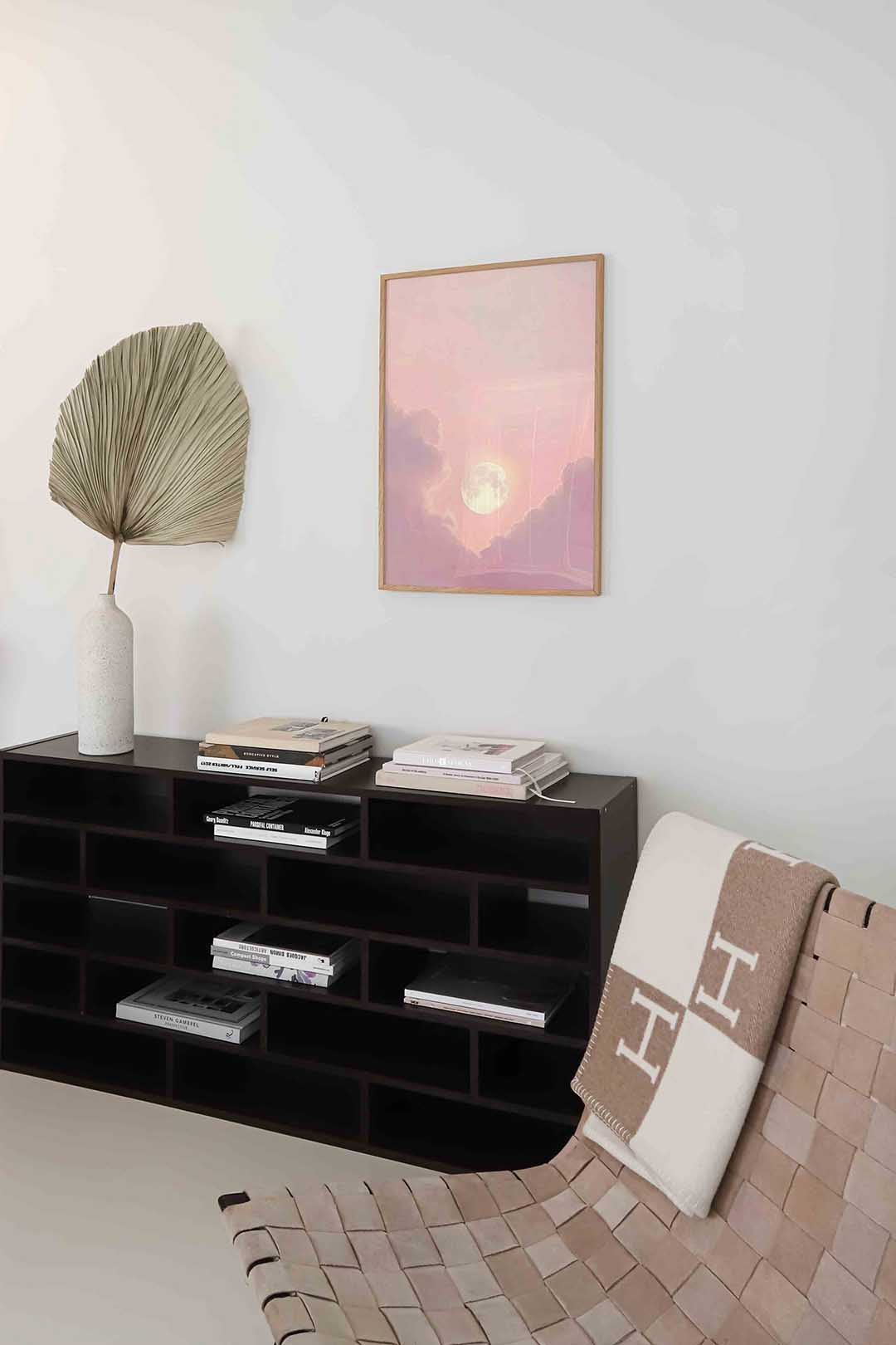 Maan en wolken – staande kleurrijke abstracte wanddecoratie van WallArtistic