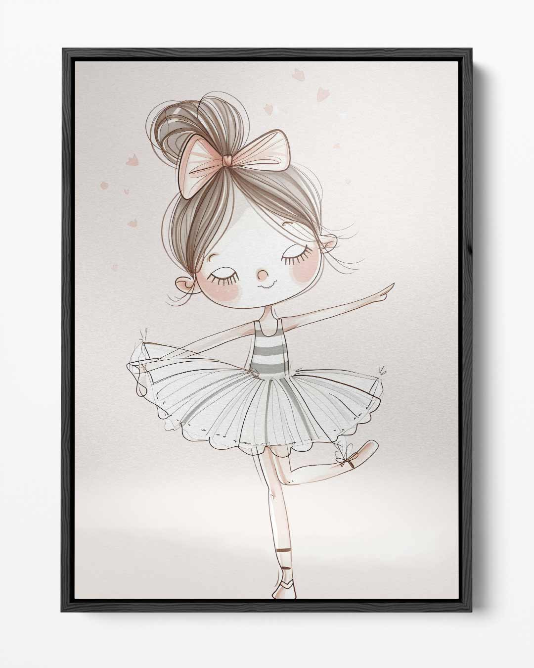 Dansende Ballerina Illustratie – portret kunstwerk als wanddecoratie