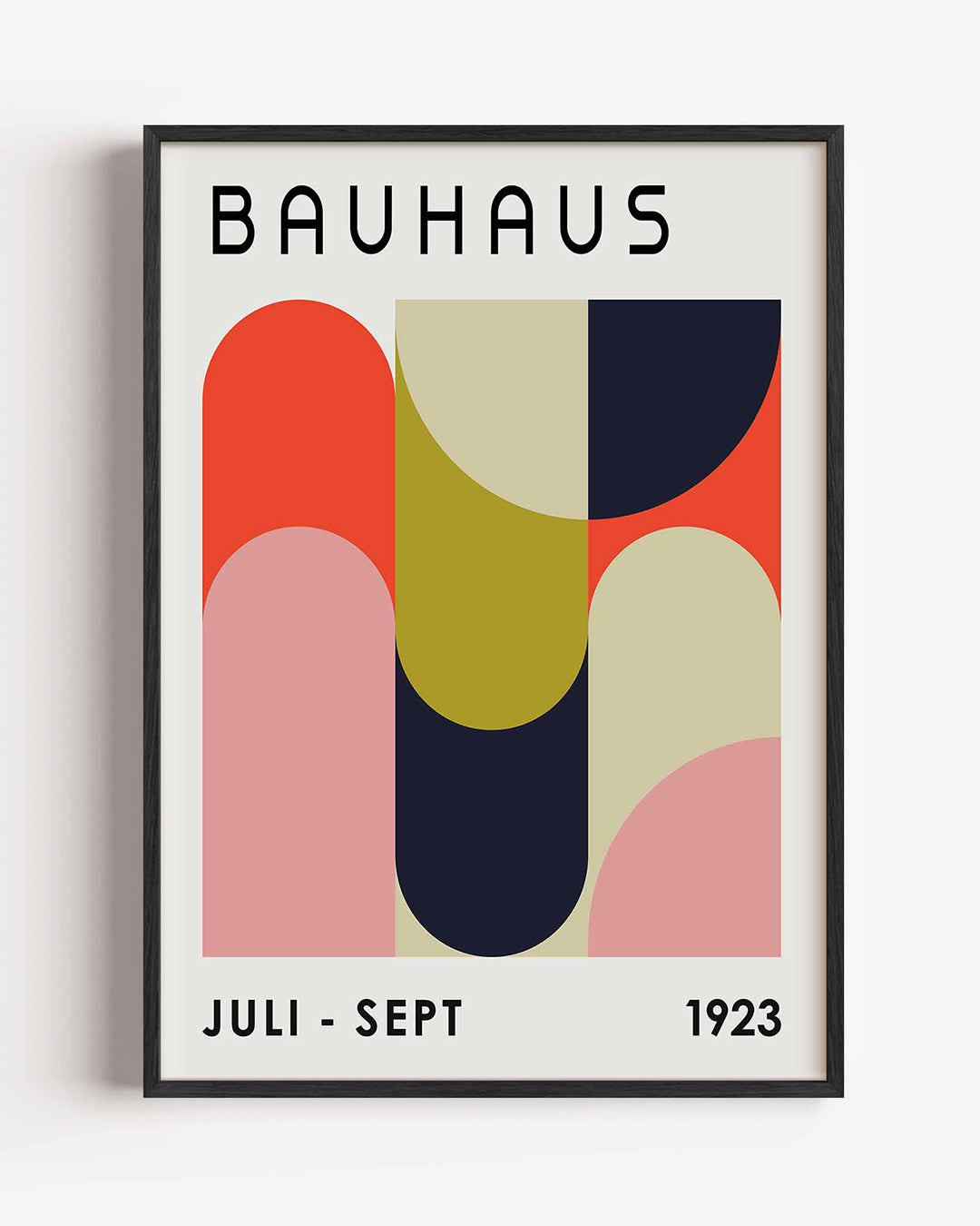 Vorm en kleur – staande Bauhaus poster als wanddecoratie