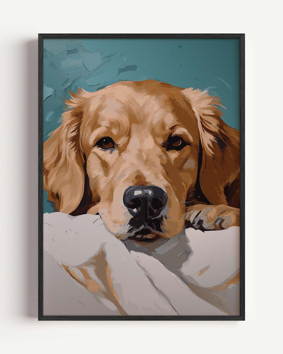Slapende Golden Retriever – dieren portret poster als wanddecoratie