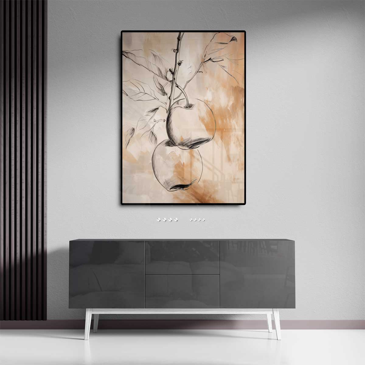 Sereen Aquarel van Rijpe Appels – staand kunstwerk voor modern interieur