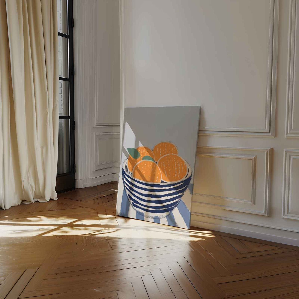 Zomerse Citrus in Streepjeskom – portret kunstwerk als wanddecoratie, afbeelding 14