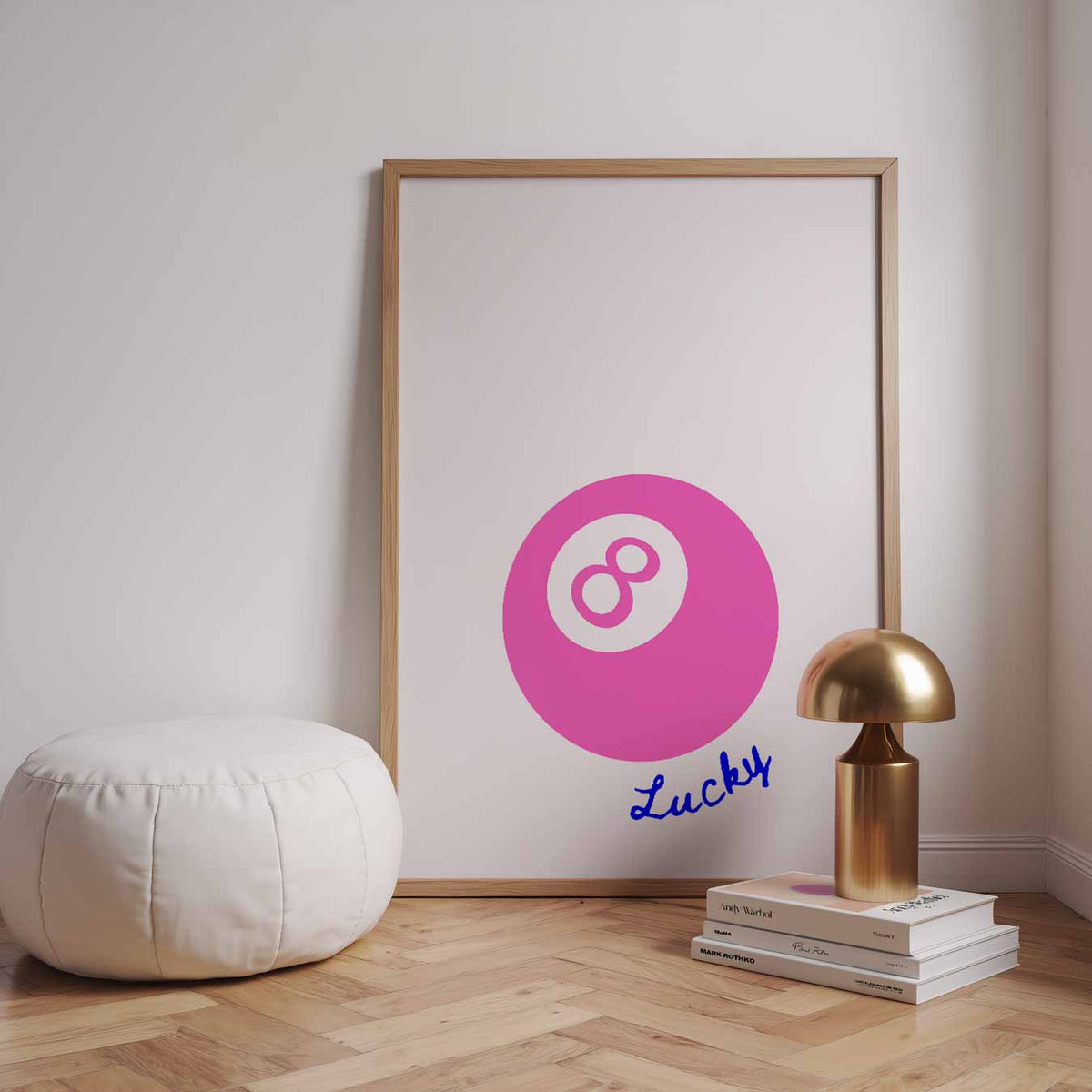 Geluksbrenger Roze Bal – staande zomer wanddecoratie van WallArtistic