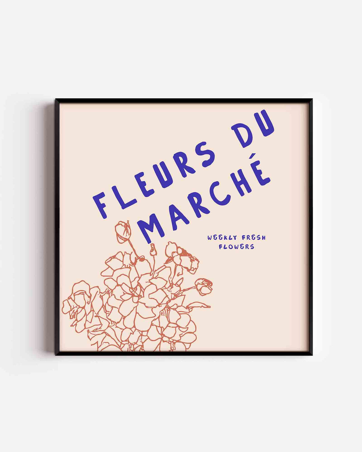 Fleurs du marché – keuken vierkante poster als wanddecoratie