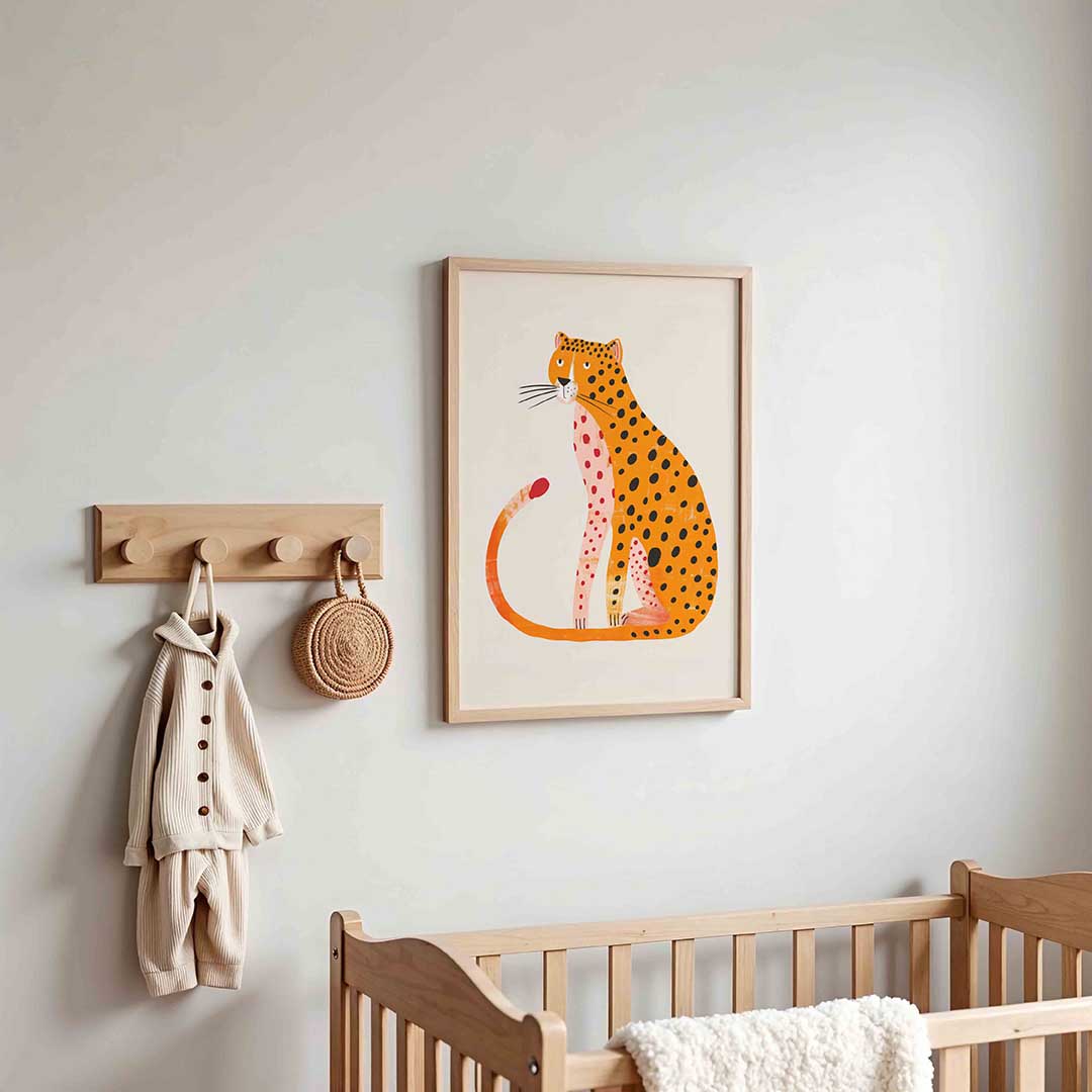 Gevlekte luipaard – kinderposter in staand formaat