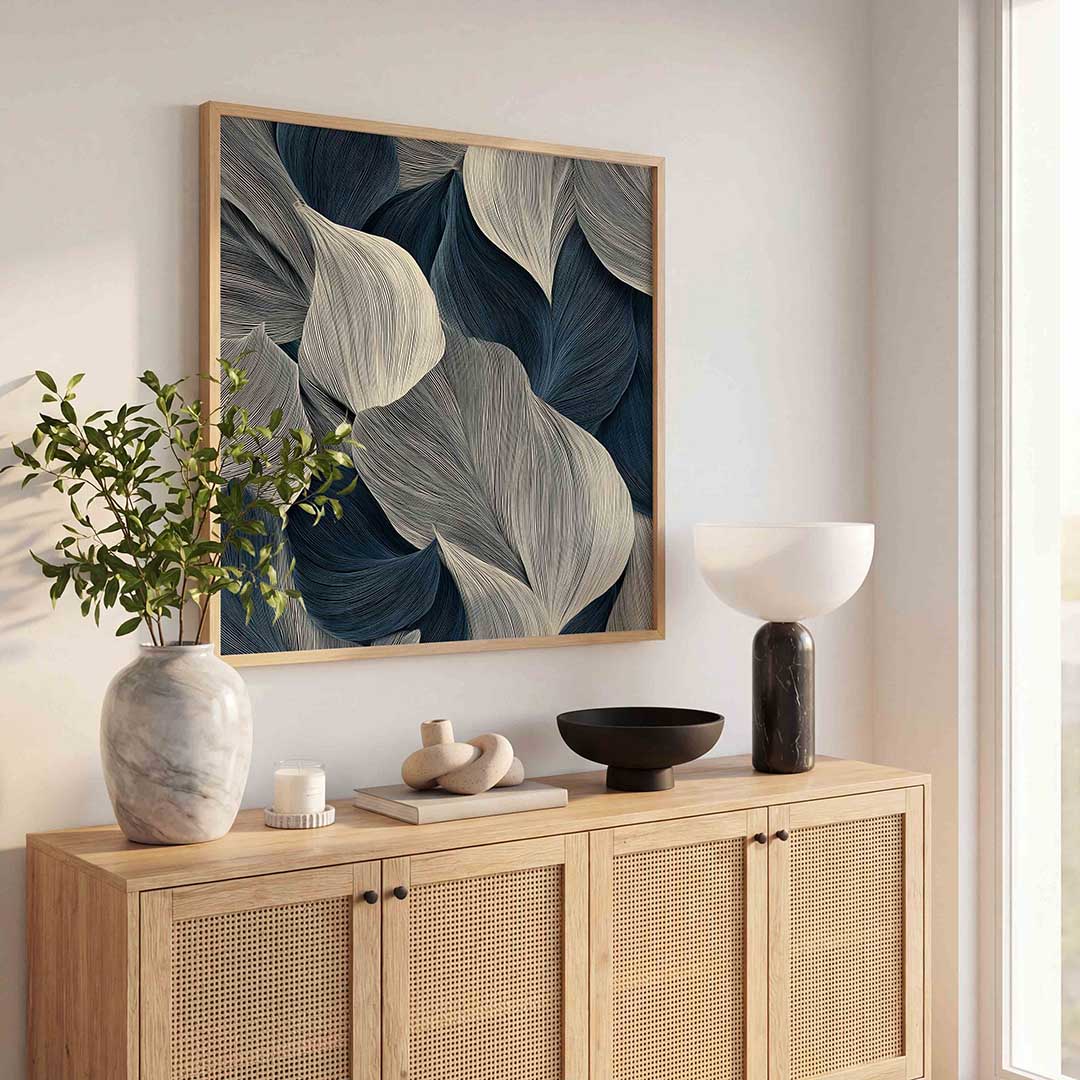 Bladpatroon – abstracte wandkunst als vierkante poster
