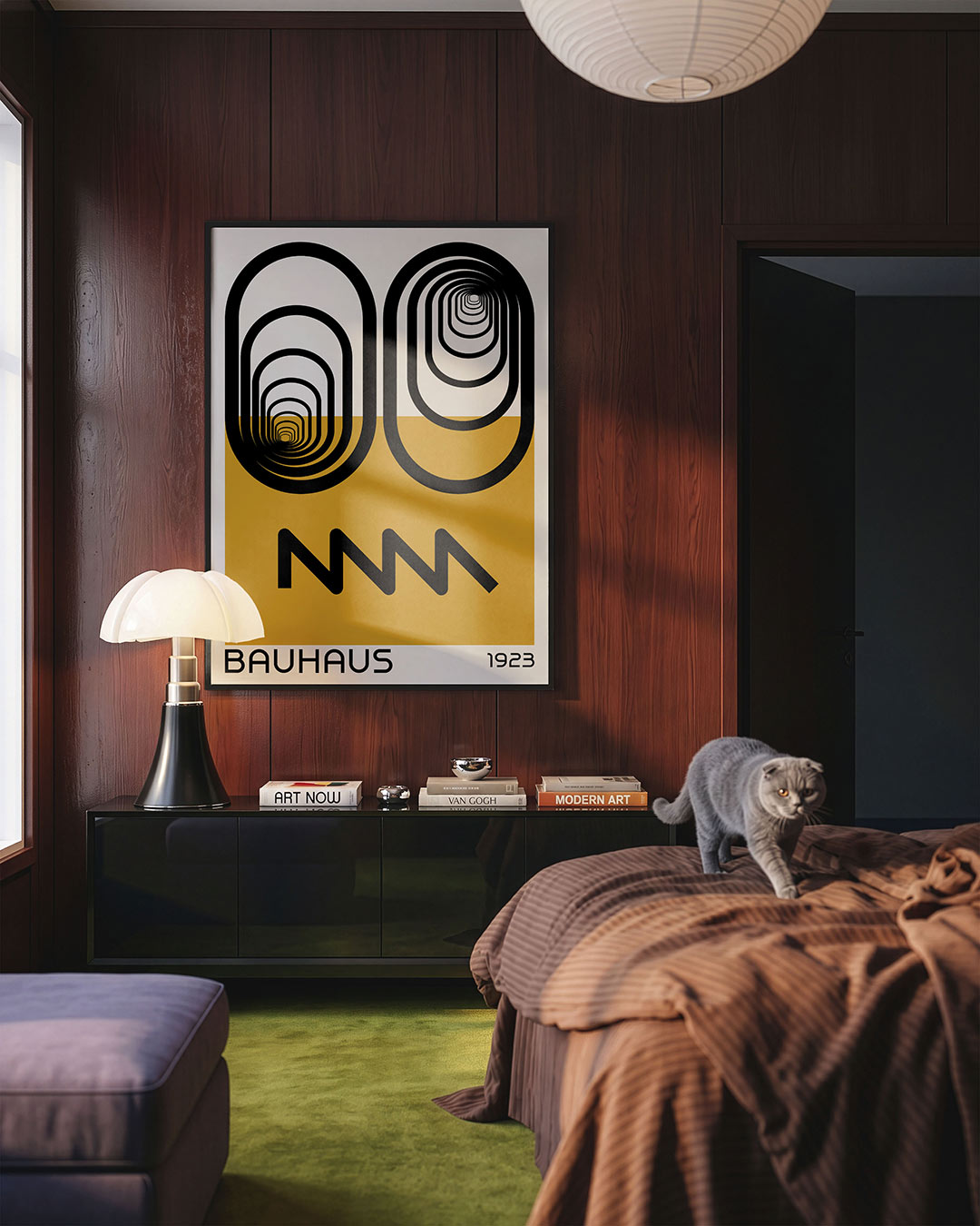 Lijnen en vlakken – geometrische Bauhaus poster in staand formaat