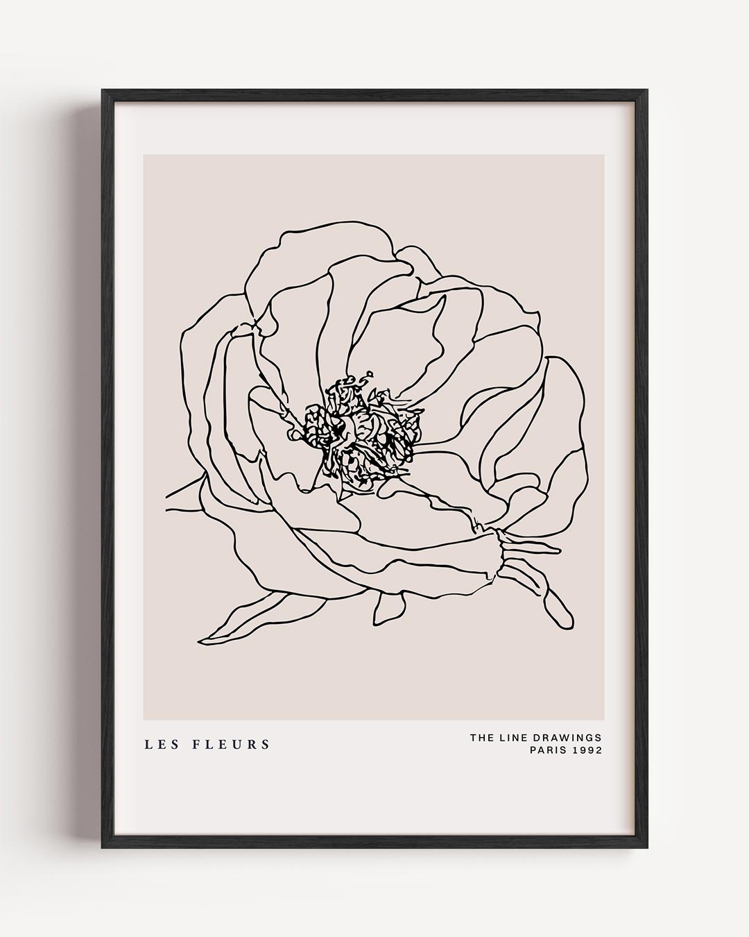 Bloemrijke Lijntekening – bloemen portret poster als wanddecoratie