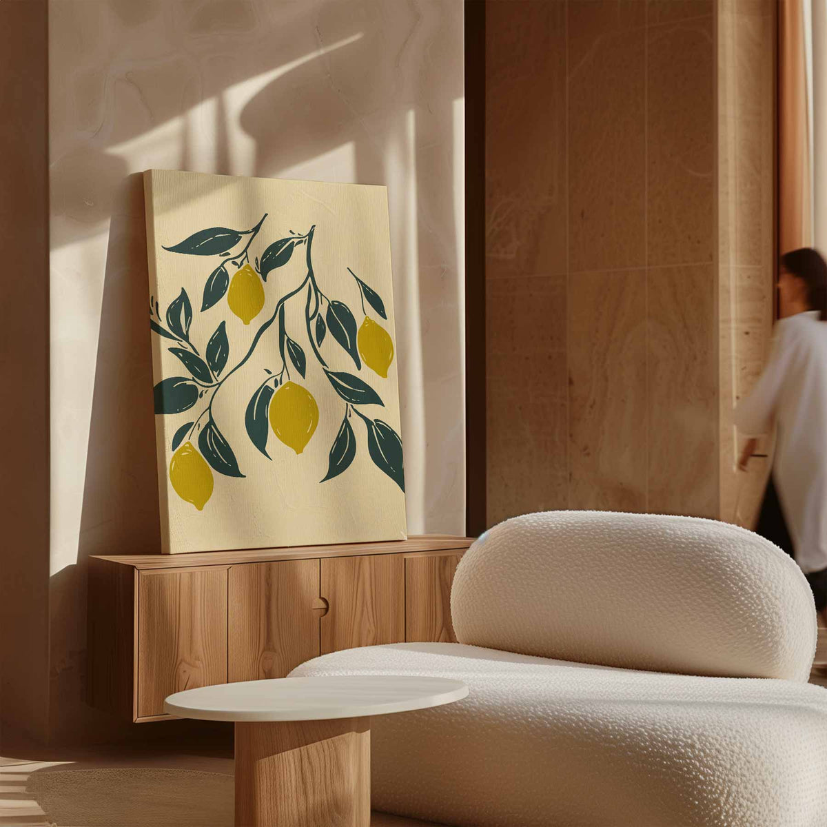 Citroenboom Sierlijke Wanddecoratie – staand kunstwerk voor modern interieur
