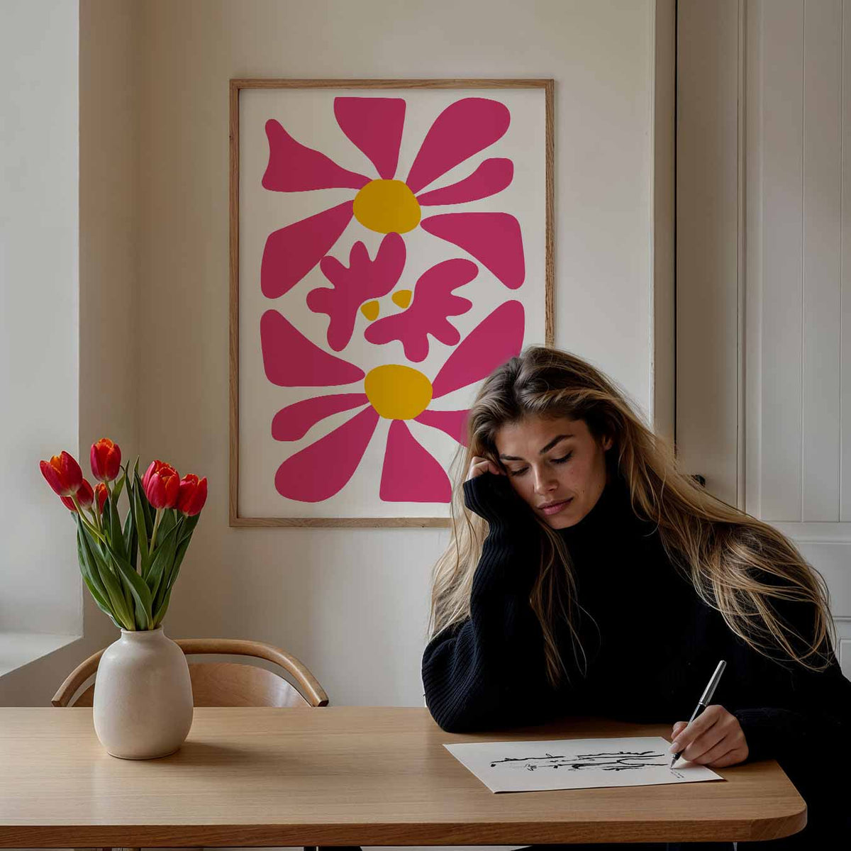 Bloemenfeest Wall Art – bloemen poster als moderne staande wanddecoratie