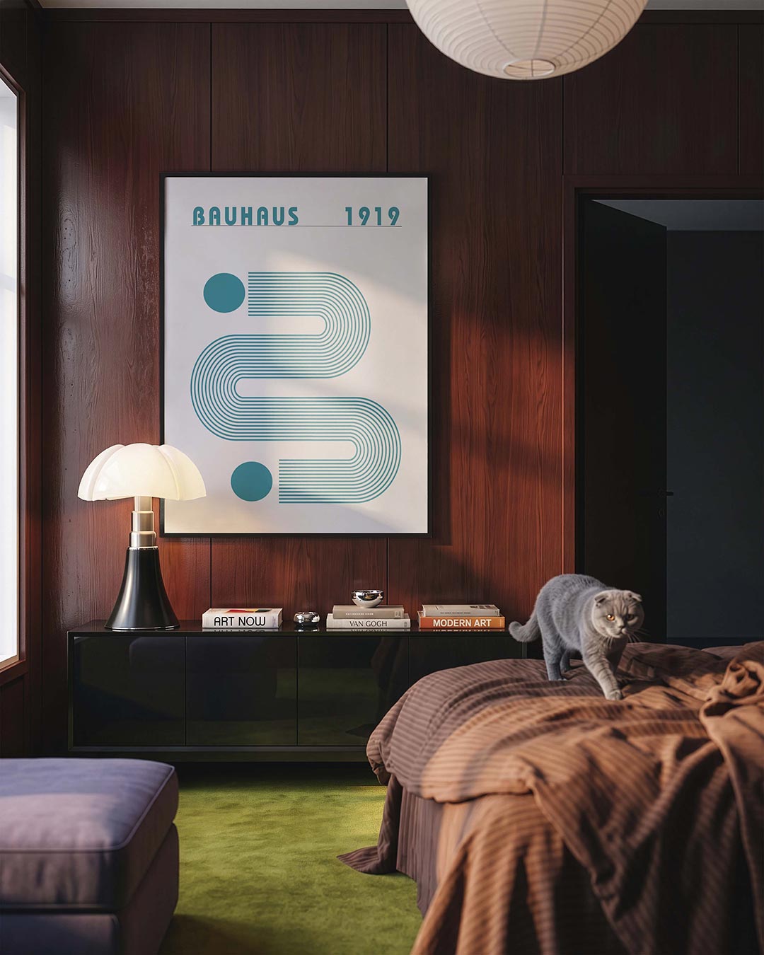Lijnen en vlakken – geometrische Bauhaus poster in staand formaat