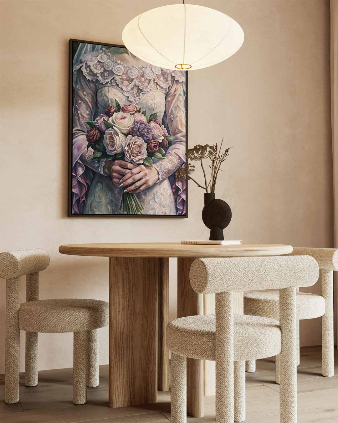 Romantisch Bruidsportret – canvas wanddecoratie in portret formaat
