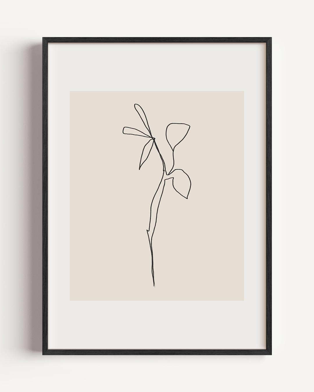 Sierlijke Line Art Plant – bloemen portret poster als wanddecoratie
