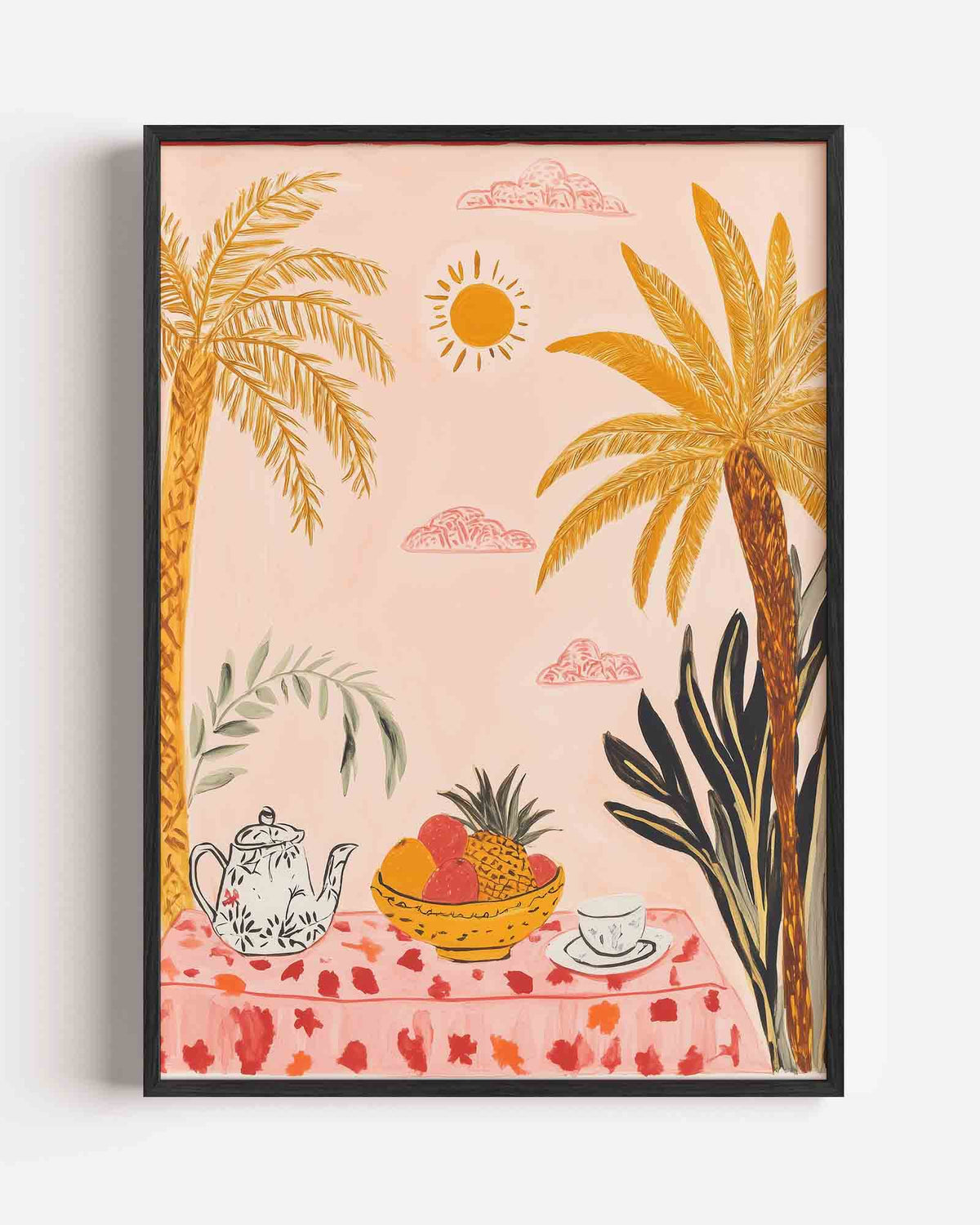 Tropische tafel met fruit – jungle portret poster als wanddecoratie